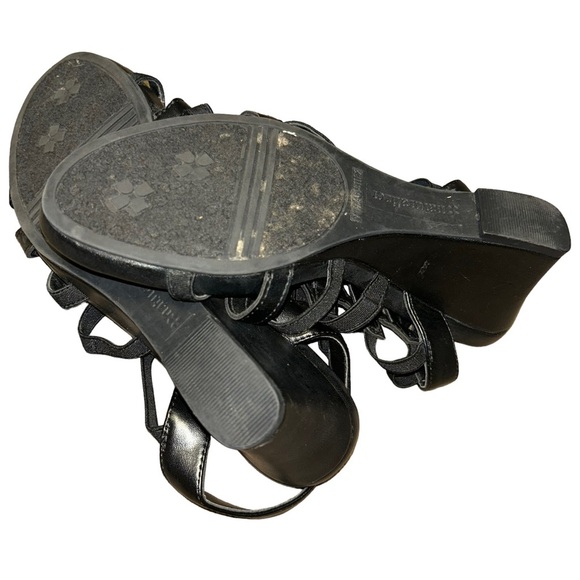Naturalizer black strappy wedge stretch sandals size 8.5 - Picture 4 of 6
